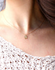 14k Solid Gold Old English Initial Necklace