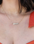 14k Solid Gold Feather Necklace