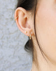 14k Diamond Huggie Hoop Earrings - Melt'm Jewelry