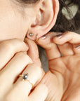 4mm Salt and Pepper Diamond Stud Earrings 14k Gold