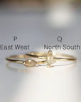East West Marquise Diamond Ring 14k Gold