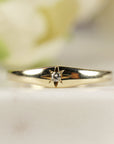 Star Diamond Ring 14k Solid Gold
