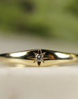 Star Diamond Ring 14k Solid Gold