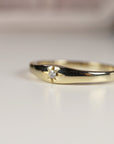 Star Diamond Ring 14k Solid Gold