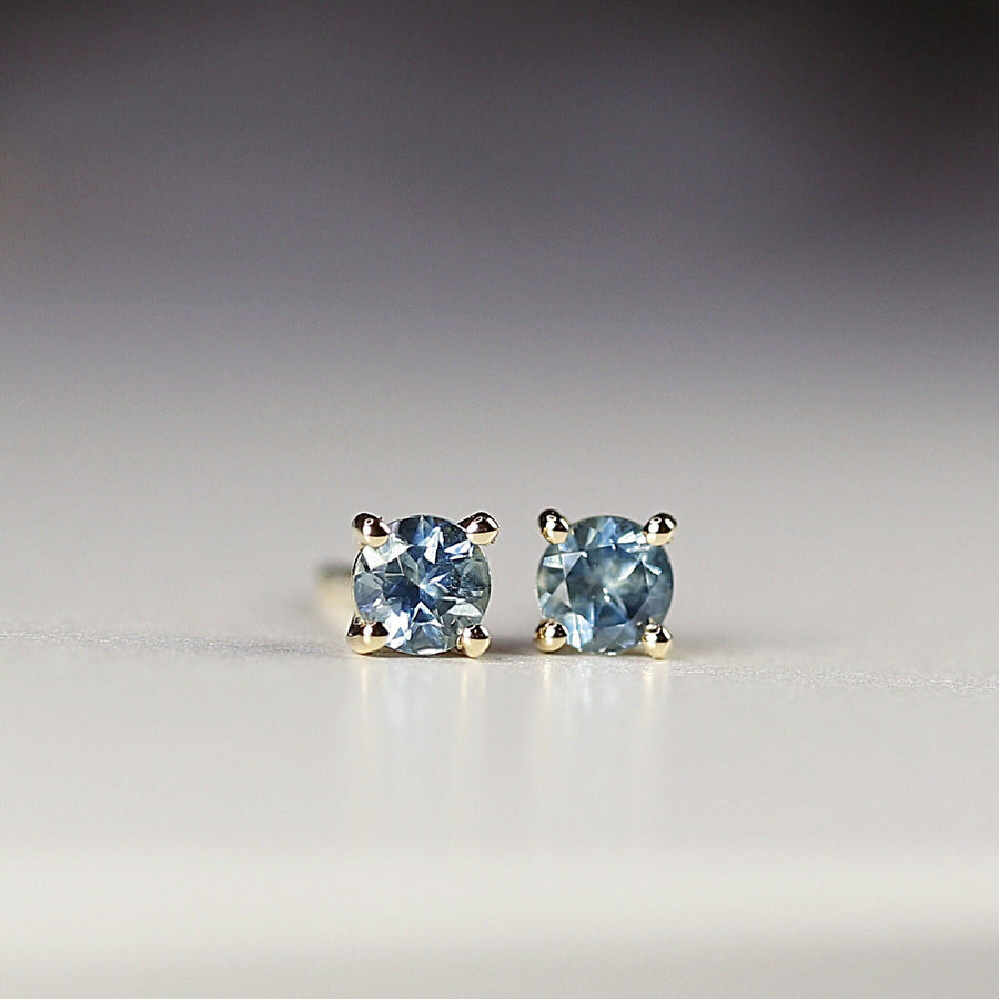 Blue Montana Sapphire Earrings 14k Gold