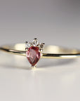 Pear Tourmaline and Diamond Ring 14k Gold