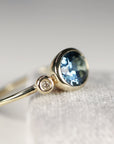 Oval London Blue Topaz Ring w. Diamonds 14k Gold, Topaz Engagement Ring, London Blue Topaz Ring, Statement Ring, Gift For Her