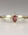 Pear Tourmaline and Diamond Ring 14k Gold