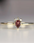 Pear Tourmaline and Diamond Ring 14k Gold