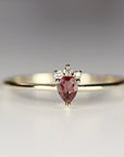 Pear Tourmaline and Diamond Ring 14k Gold