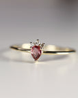 Pear Tourmaline and Diamond Ring 14k Gold