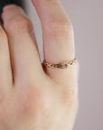 14k Solid Gold Rectangular Chain Link Diamond Ring