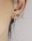 Diamond Moon Hoop Earrings