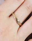Star Diamond Ring 14k Solid Gold