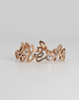 Personalize Hope, Faith, Love Ring, 14k Solid Rose Gold Ring, Script Love Ring