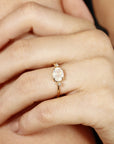 Moonstone Engagement Ring with Diamonds,