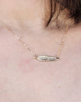 14k Solid Gold Feather Necklace