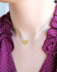 14k Gold Heart Personalized Necklace