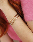 Engraving Gold Cuff Bracelet, Personalized Open Cuff Bracelet - Melt'm Jewelry