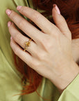 Citrine Ring, November Birthstone Ring, 14k Solid Gold Solitaire Gemstone Ring