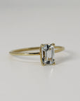14k Gold Emerald Cut Aquamarine Ring