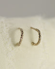 Tiny Twisted Huggie Hoops, 14k Gold Hoop Earrings