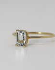 14k Gold Emerald Cut Aquamarine Ring