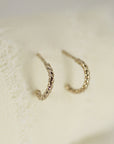 Tiny Twisted Huggie Hoops, 14k Gold Hoop Earrings