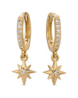 Diamond Northstar Hoop Earrings