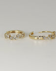 14k Diamond Huggie Hoop Earrings - Melt'm Jewelry
