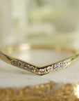 Curved Diamond Wedding Band