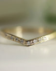 Curved Diamond Wedding Band