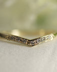 Curved Diamond Wedding Band