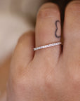Half Eternity Diamond Wedding Band, 14k White Gold Diamond Eternity Ring