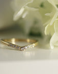 Curved Diamond Wedding Band
