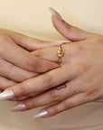 Citrine Ring, November Birthstone Ring, 14k Solid Gold Solitaire Gemstone Ring