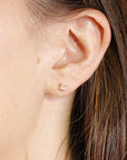 Princess Cut Natural Diamond Earrings 14k Solid Gold, 0.44 ct Diamond Stud Earrings, Diamond Bridal Earrings, Gift for her