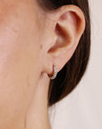Diamond Huggie Earrings 14k White Gold, Small Diamond Hoop Earrings, Thick Small Huggies, Bridal Earrings, Wedding Gift
