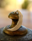 Sterling Silver Crescent Moon Earrings, Moon Goddess Earrings