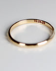 14k Solid Gold Plain Wedding Band Hammered