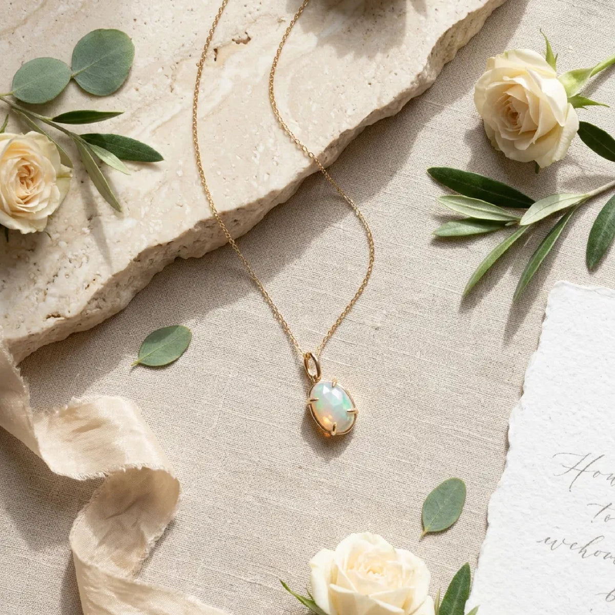 Ethiopian Opal Pendant in 14k Gold - Melt'm Jewelry