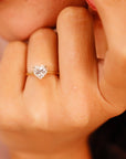 Heart Moissanite Ring 14k Gold, 1.3 Ct. Heart Moissanite Engagement Ring