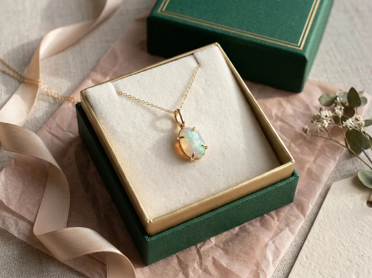 Ethiopian Opal Pendant in 14k Gold - Melt'm Jewelry