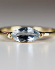 Marquise Aquamarine Ring, 14k Gold Aquamarine Engagement Ring