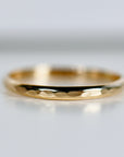 14k Solid Gold Plain Wedding Band Hammered