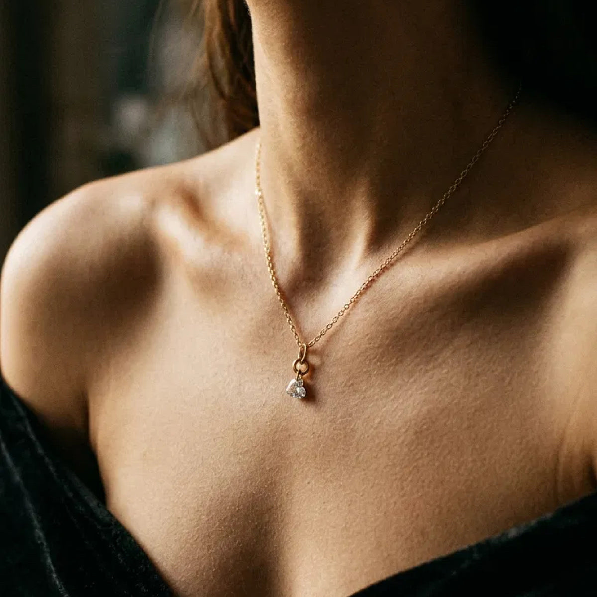Lab Grown Heart Diamond Necklace in 14K Gold - Melt'm Jewelry