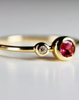 14k Gold Diamond & Pink Tourmaline Ring