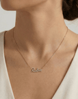 14K Solid Gold Diamond Name Necklace - Custom Personalized Jewelry - Melt'm Jewelry