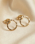 10mm Hammered Circle Stud Earrings, Gold Filled or Sterling Silver Studs - Melt'm Jewelry