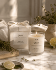Quiet – Thé Blanc, Thyme & Tuscan Bergamot Candle | 8 oz Soy Wax Candle | Fresh Clean Luxury Scent | Melt’m Quiet Collection - Melt'm Jewelry